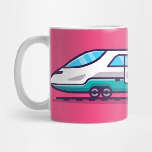 Fast Train Cartoon Illustration Mug